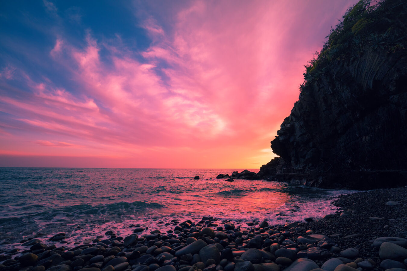 Sunset over rocky sea coast SBI 324620773